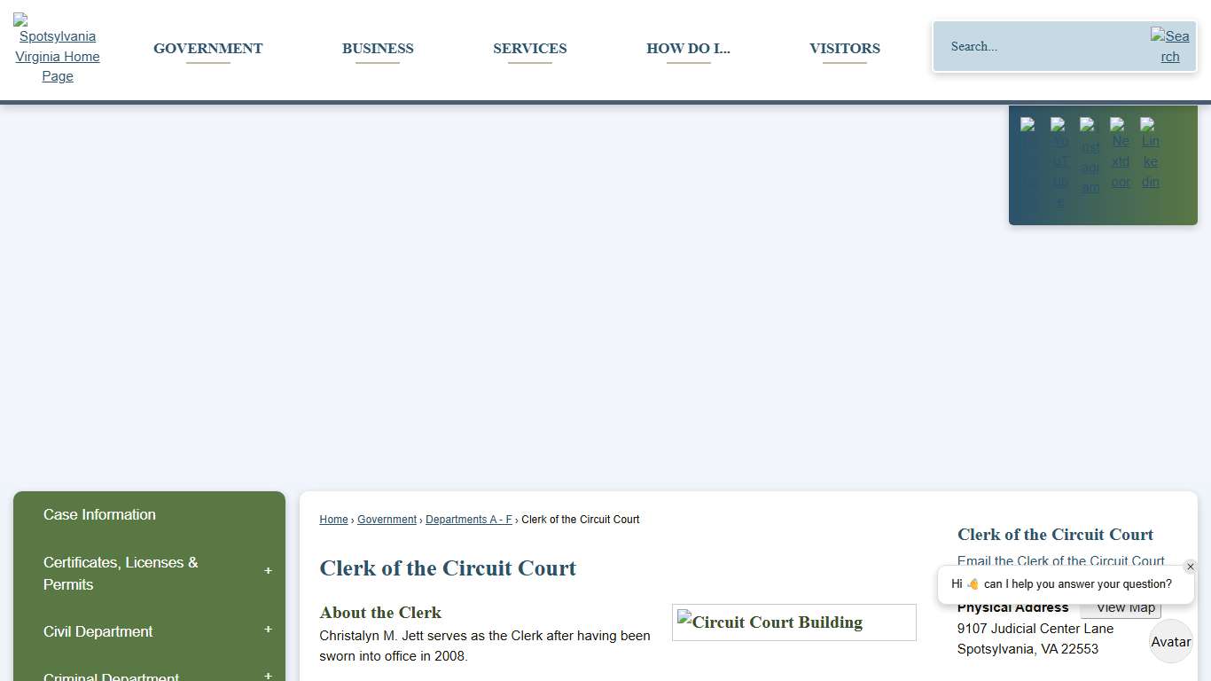 Clerk of the Circuit Court Spotsylvania County, VA